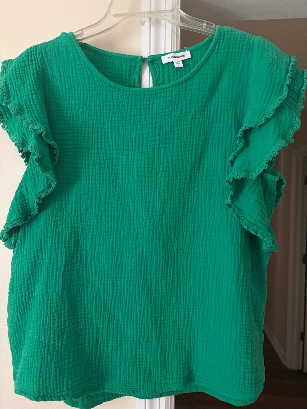 Mittoshop Ruffle Sleeve Blouse - Green